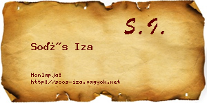 Soós Iza névjegykártya